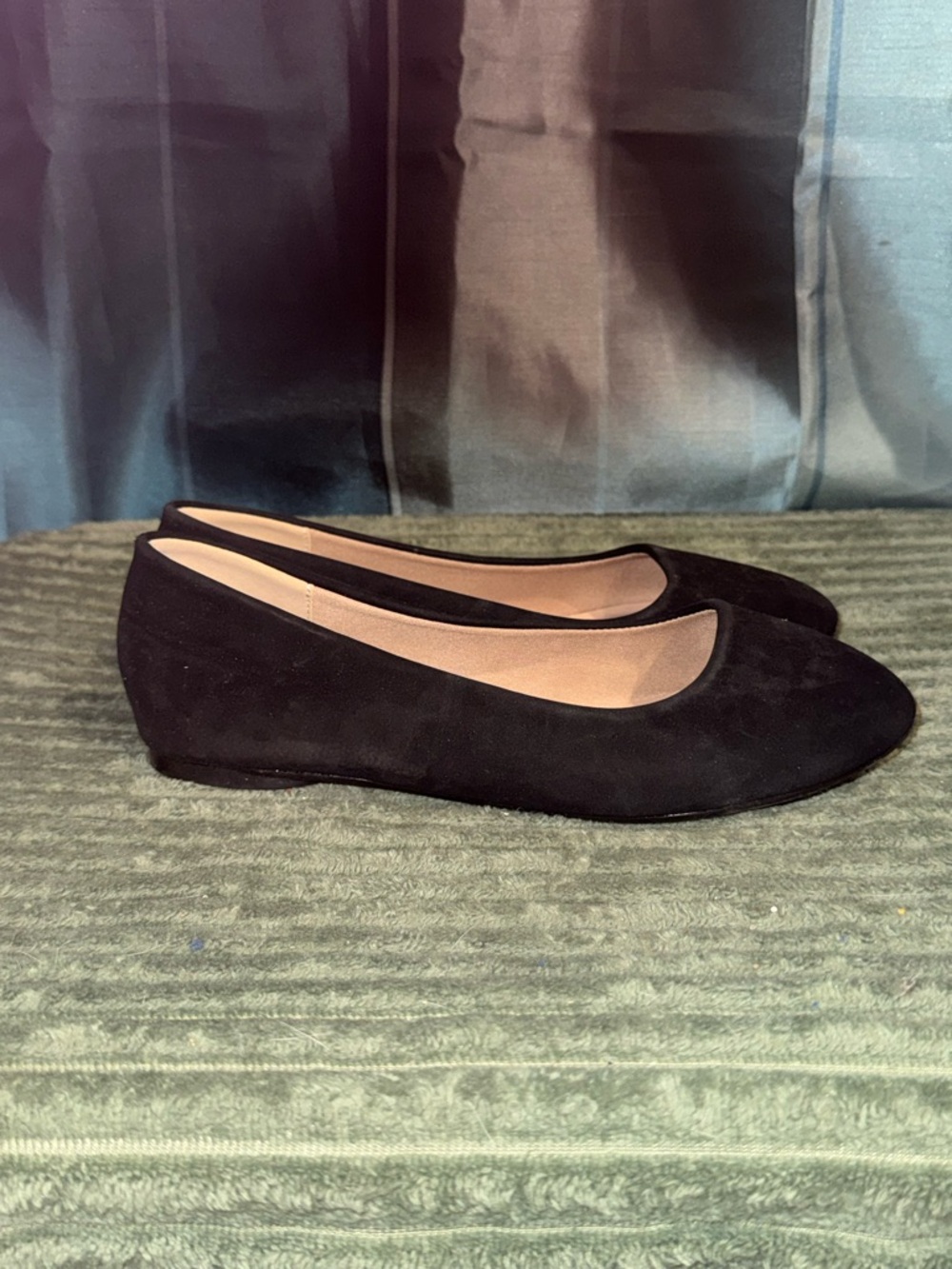 Black Suede Women's Wedge Flats - Comfortable Everyday Loafers